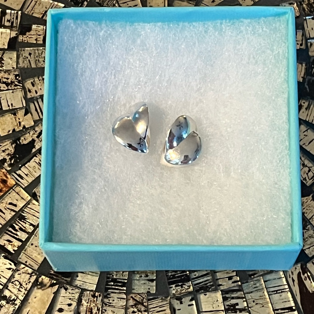 RARE Tiffany & Co. 925 Silver Heart Earrings - design by Frank Gehry